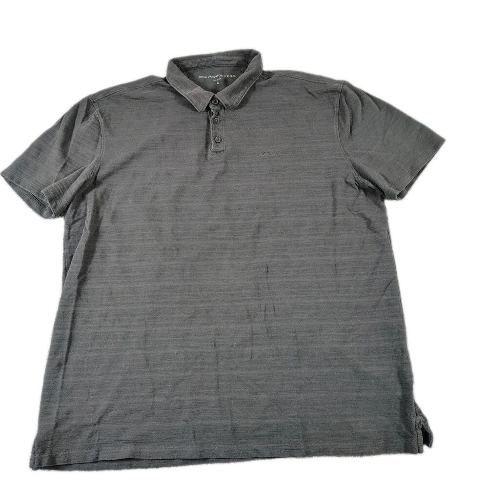 John Varvatos Star USA Polo Shirt Mens XL Black Cotton Minimalist Designer EUC